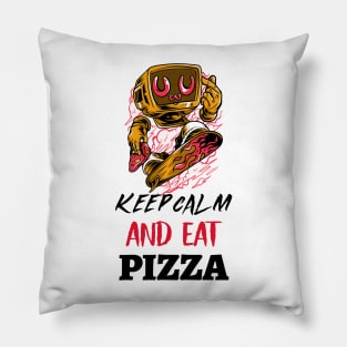 keep calm and eat pizza Pillow