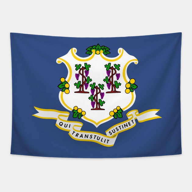 Flag of Connecticut State of the USA Tapestry by SolarCross