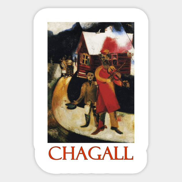 The Fiddler 1914 By Marc Chagall Chagall Paintings Sticker