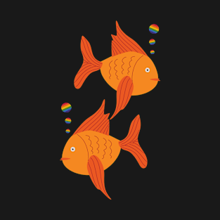 Goldfish Rainbow Bubbles Pride T-Shirt