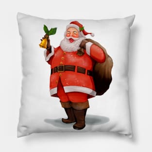 Cheerful santa claus carrying a presents sack Pillow