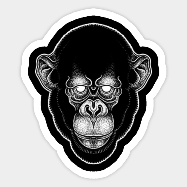 Dark monkey - Tattoo - Sticker | TeePublic Dark monkey - Tattoo - Sticker | TeePublic