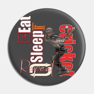 Eat sleep cricket repeat Pin