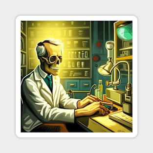 Skull Scientist inside Laboratory Magnet