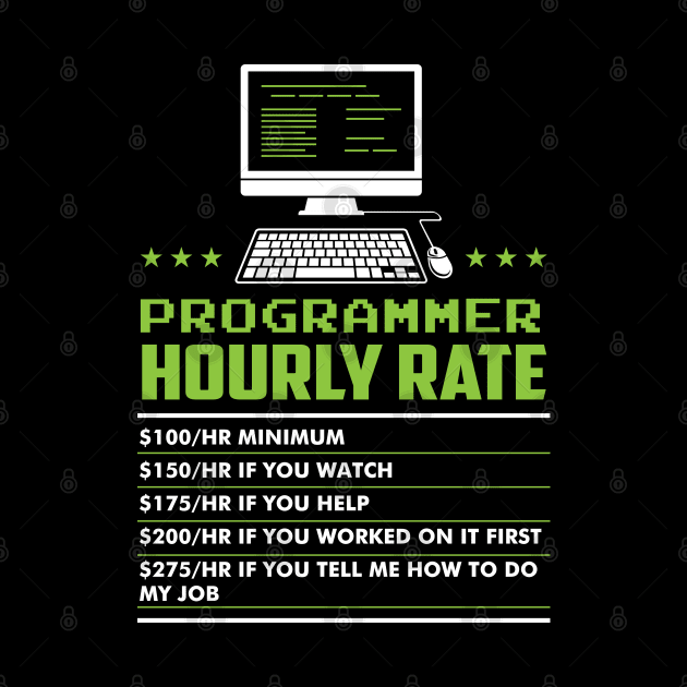 Hourly Rate - Funny Coder Programmer by Shirtbubble