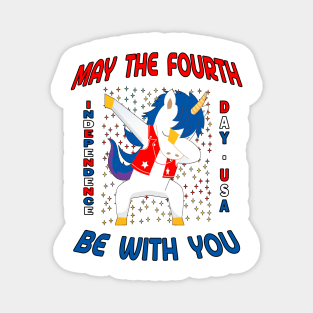 May Fourth Be with You Dabbing Summertime Unicorn. Magnet