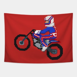 70's motorcycle daredevil 8bit pixel art Tapestry