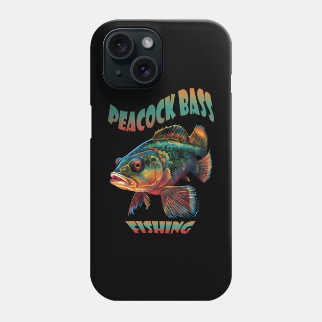 Peacock bass fishing Phone Case by GreenMary Design