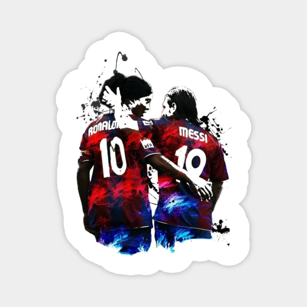 Illustration Messi And Ronaldinho Magnet by ivonlionard