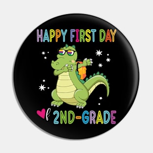 Crocodile Dabbin Back To School Happy First Day Of 2nd Grade Pin