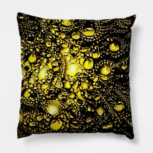 Teardrop pattern, abstract with pattern, yellow, black Pillow