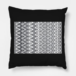 Classic blue waves, vertical wavy outline, river flow Pillow