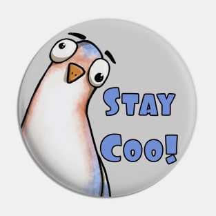 Stay Coo! Curious Stare Pigeon Pin