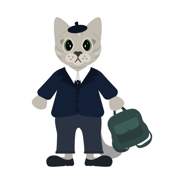 Cat schoolboy by Alexandra