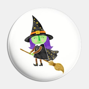 Cute Halloween Witch Pin
