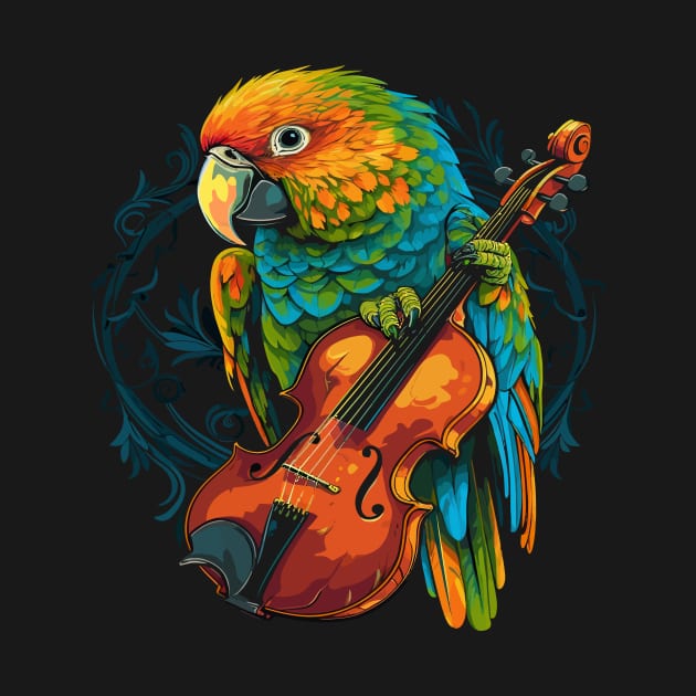 Parakeet Playing Violin by JH Mart