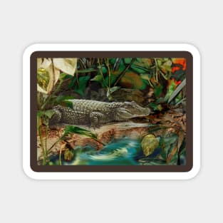 Alligator art. Birthday gift Magnet