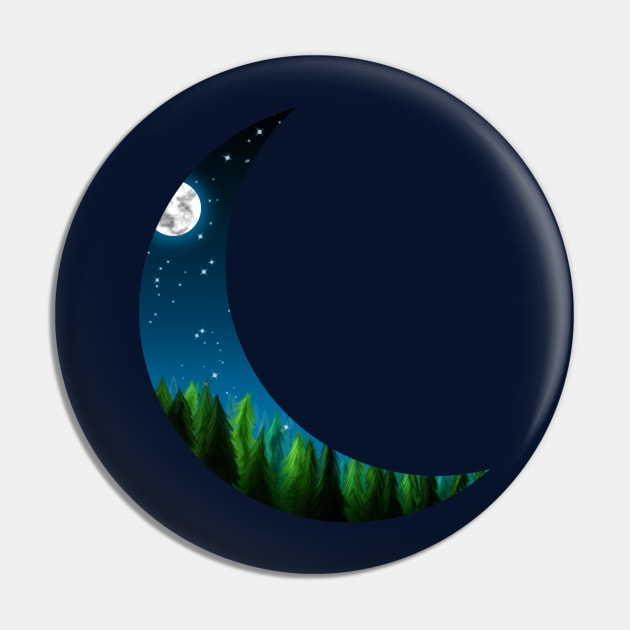 Forest Within Cresent Moon Pin by katyschifferer