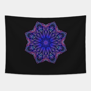 Mandala and Diamond Pattern in cool tones Tapestry