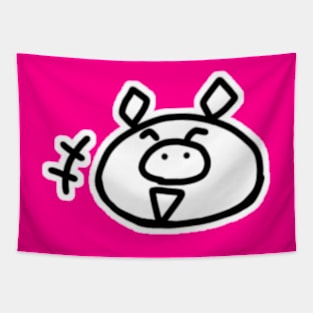 Laughing Boo the kawaii pig. Tapestry