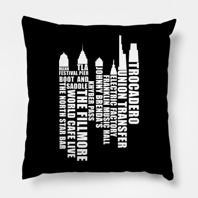 Music City Philadelphia - White Pillow by scornely