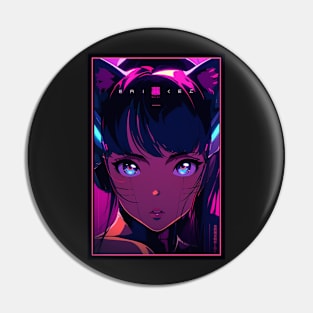 Anime Cat Girl | Quality Anime Design | Chibi Cat Girl Miaw | Manga Anime Art Pin