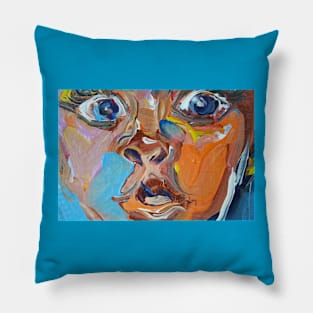 Abstract Expressionist Baby Face 408 Pillow