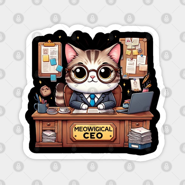 Cute Cat Boss Chronicles: A Whisker-licking Good Time Magnet by Divineshopy