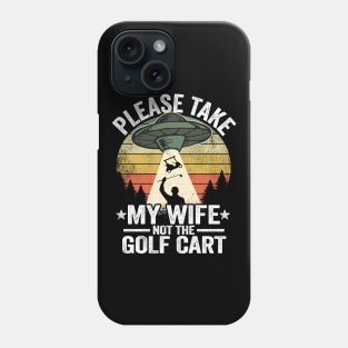 Golfing Golf Funny UFO Abduction Golf Cart Vintage Phone Case