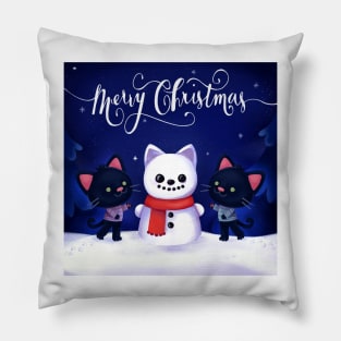 Christmas Kittens Pillow