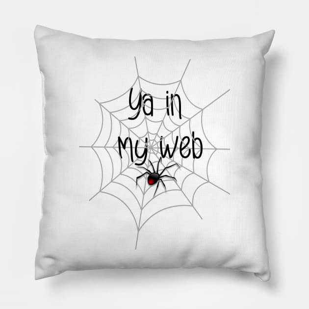 Halloween, Spider web, Ya in my web, Spider Pillow by KZK101