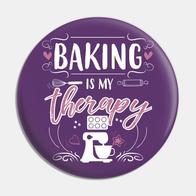 Baking Is Therapy Pin by jslbdesigns