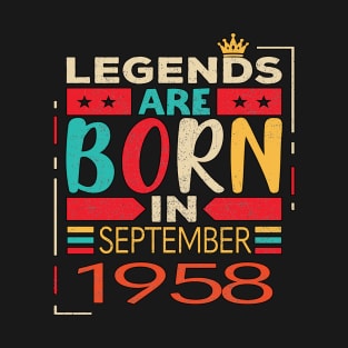 Legends are Born in September  1958 Limited Edition, 65th Birthday Gift 65 years of Being Awesome T-Shirt