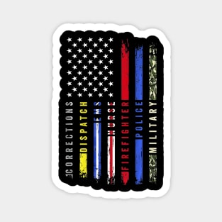 First Responders Hero Flag Nurse EMS Police Fire Military Magnet