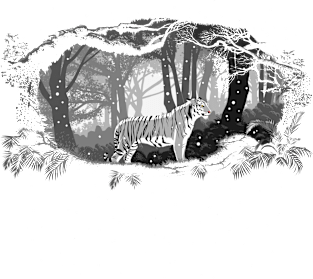 Snowing tiger Magnet