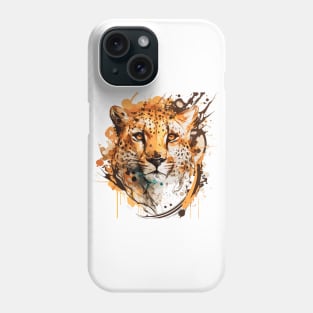 Cheetah Portrait Animal Painting Wildlife Outdoors Adventure Phone Case