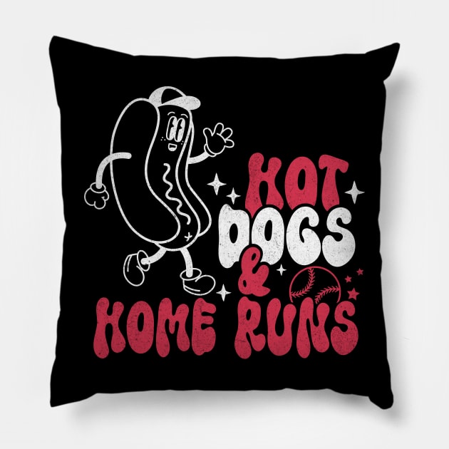 Hot Dogs and Home Runs Pillow by Teewyld