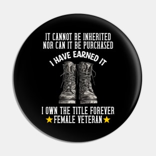 Female Veteran Army Boots Pin