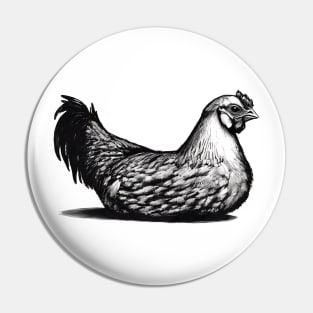 Realistic chicken drawing Pin