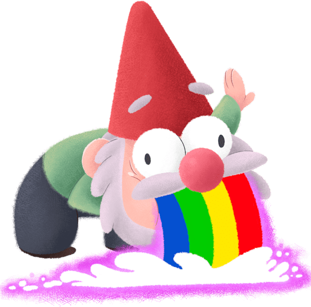 Gnome with RAINBOW Kids T-Shirt by Timanima