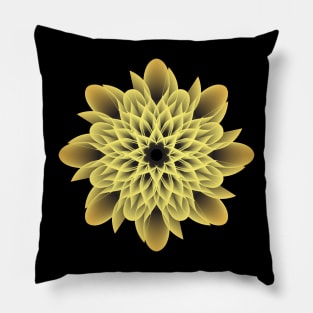 Beautiful and Artistic Golden Flower Pillow