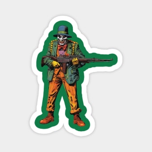 Clown with Machine Gun Magnet