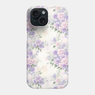 Watercolor Elegant Pink And Violet Roses Background Phone Case