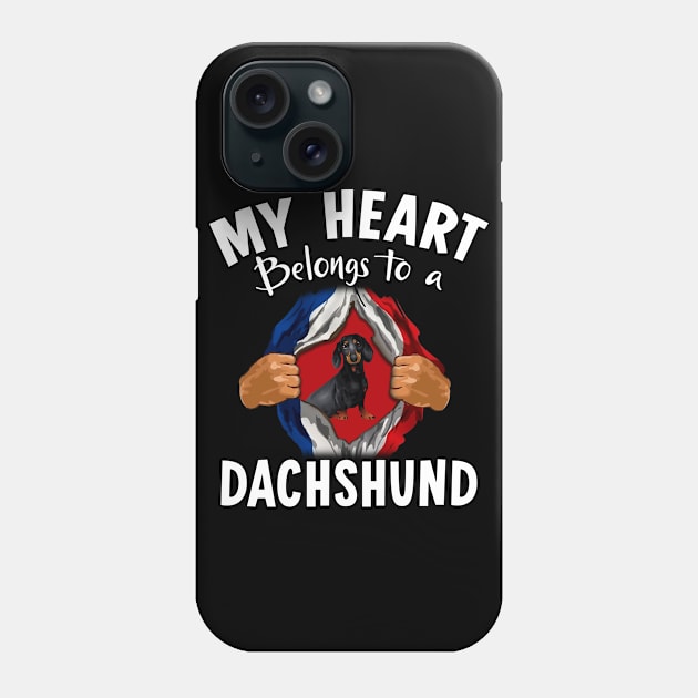 My Heart Belongs To A Dachshund Phone Case by Pelman