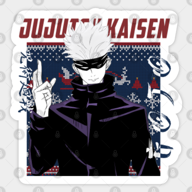 Jujutsu Kaisen Satoru Gojo Christmas Design Blue Satoru Gojo Sticker Teepublic According to army, the profile v is the same height as jin, tying for second tallest at 179 cm/5'10.5″, but he weighs around the same as. jujutsu kaisen satoru gojo christmas design blue by inalz