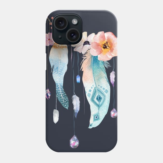 Atherstone Feather Spirit Gazer Phone Case by LittleBunnySunshine