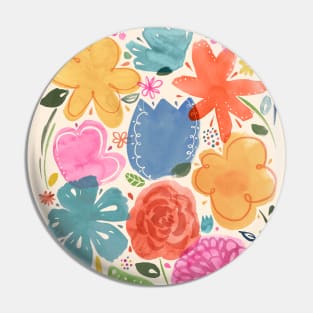 Hand painted watercolor floral pattern Pin