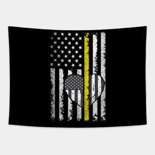 thin yellow line flag Tapestry