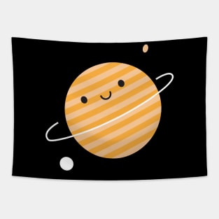 Happy Planet Saturn in Space Tapestry