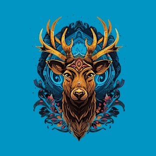 DMT Art Psychedelic Reindeer Portrait T-Shirt